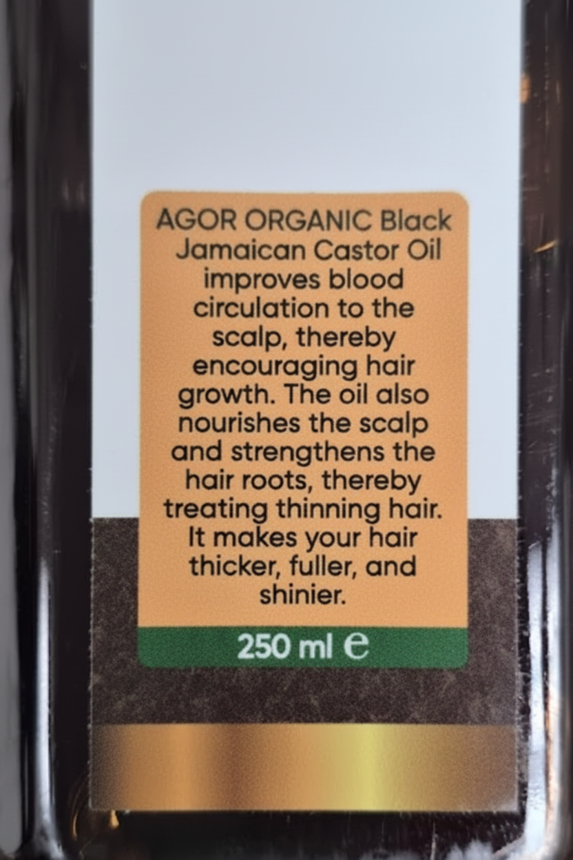 Agor Castor Oil Legible Label