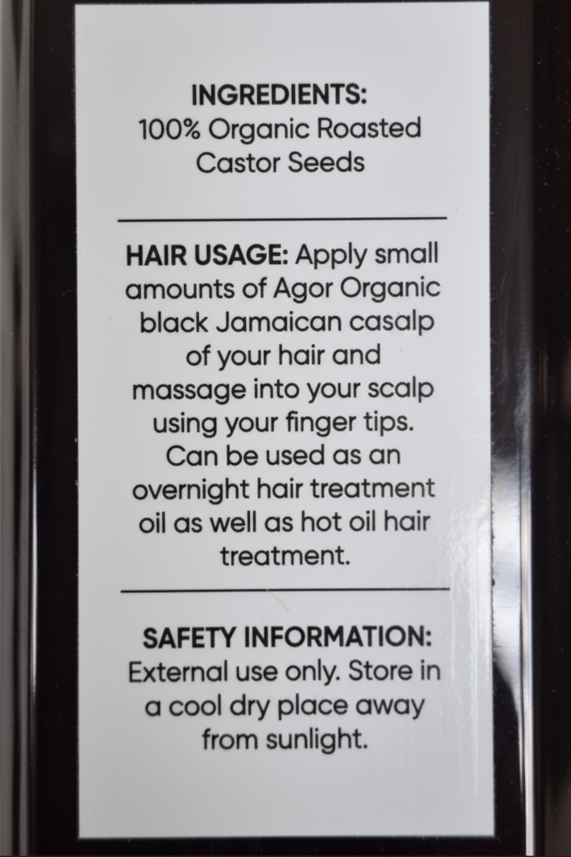 Enhanced Castor Oil Label