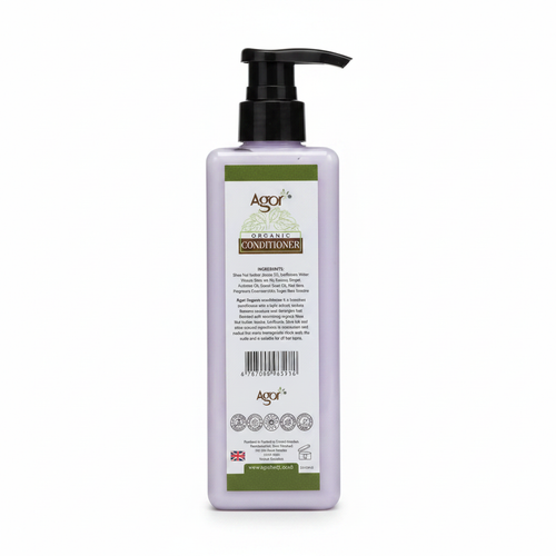 Agor Organic Conditioner back label - professional studio